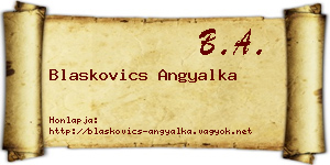Blaskovics Angyalka névjegykártya